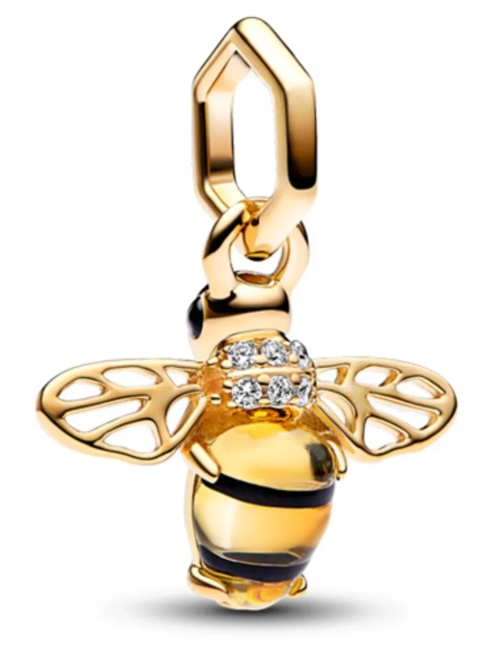 Authentic Pandora Gold Sparkling Bee Dangle Charm – 762672C01 14K Gold-Plated - Picture 13 of 13